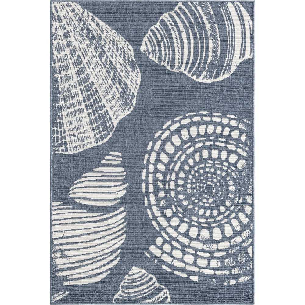 Rug Unique Loom Outdoor Coastal Navy Blue Rectangular 4' 0 x 6' 0 Rug Unique Loom Outdoor Coastal Navy Blue Rectangular 4' 0 x 6' 0