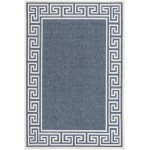 Rug Unique Loom Outdoor Coastal Navy Blue Rectangular 4' 0 x 6' 0