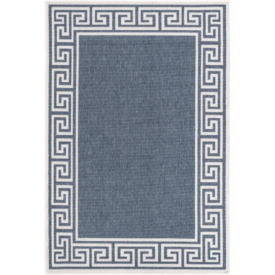 Rug Unique Loom Outdoor Coastal Navy Blue Rectangular 4' 0 x 6' 0