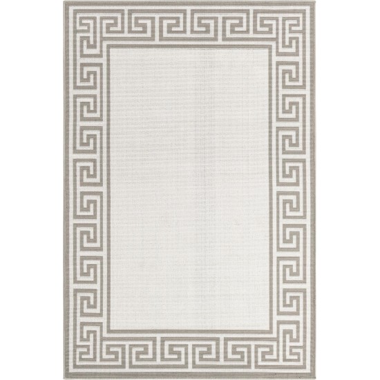 Rug Unique Loom Outdoor Coastal Ivory Rectangular 4' 0 x 6' 0