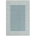 Rug Unique Loom Outdoor Coastal Aqua Rectangular 4' 0 x 6' 0