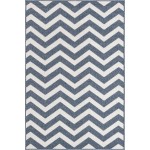 Rug Unique Loom Outdoor Coastal Navy Blue Rectangular 4' 0 x 6' 0