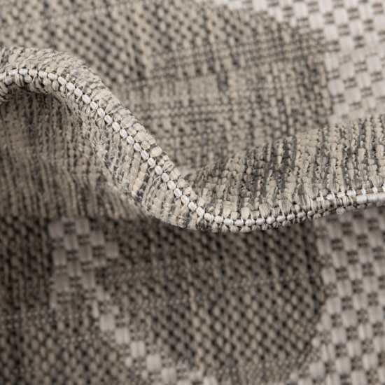 Rug Unique Loom Outdoor Coastal Gray Rectangular 4' 0 x 6' 0