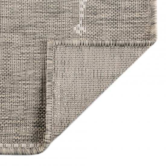 Rug Unique Loom Outdoor Coastal Gray Rectangular 4' 0 x 6' 0