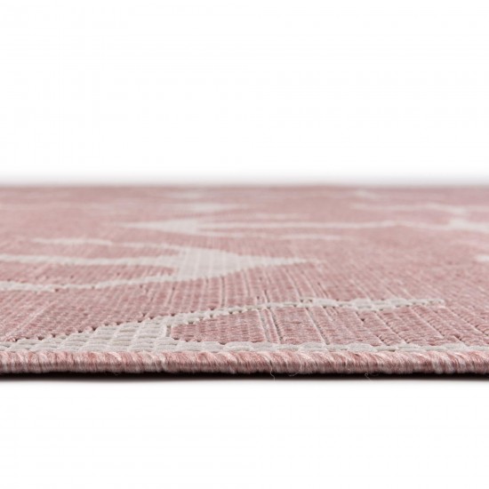 Rug Unique Loom Outdoor Coastal Pink Rectangular 4' 0 x 6' 0