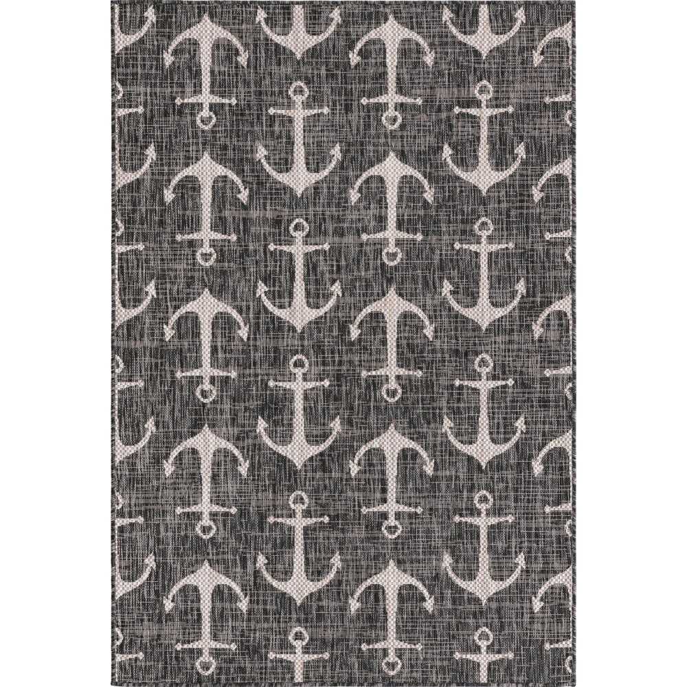 Rug Unique Loom Outdoor Coastal Charcoal Rectangular 4' 0 x 6' 0 Rug Unique Loom Outdoor Coastal Charcoal Rectangular 4' 0 x 6' 0