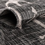 Rug Unique Loom Outdoor Coastal Charcoal Rectangular 4' 0 x 6' 0