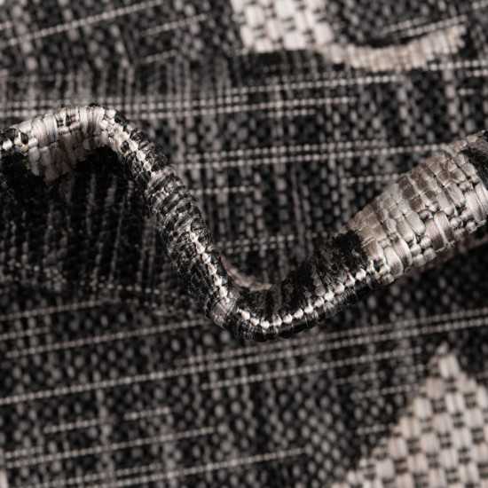 Rug Unique Loom Outdoor Coastal Charcoal Rectangular 4' 0 x 6' 0