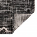 Rug Unique Loom Outdoor Coastal Charcoal Rectangular 4' 0 x 6' 0