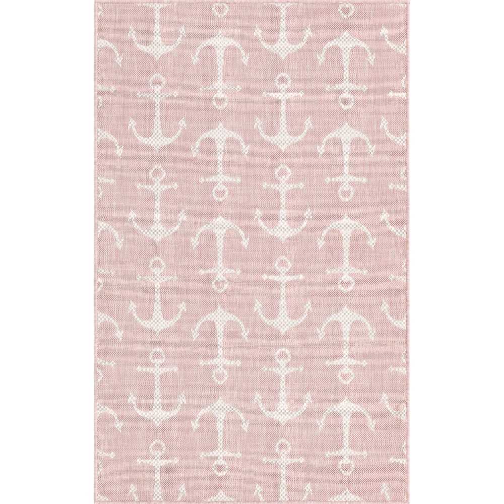 Rug Unique Loom Outdoor Coastal Pink Rectangular 3' 3 x 5' 3