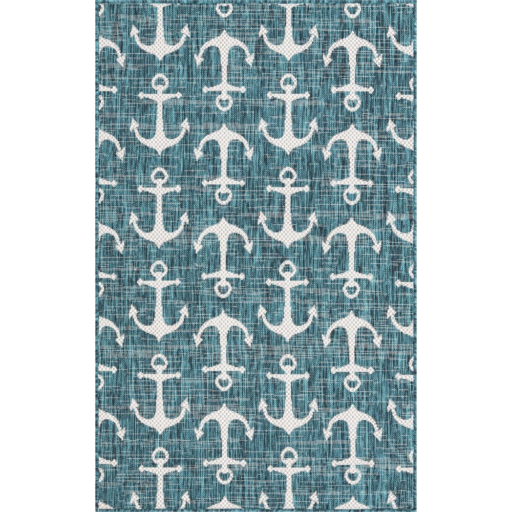 Rug Unique Loom Outdoor Coastal Teal Rectangular 3' 3 x 5' 3 Rug Unique Loom Outdoor Coastal Teal Rectangular 3' 3 x 5' 3