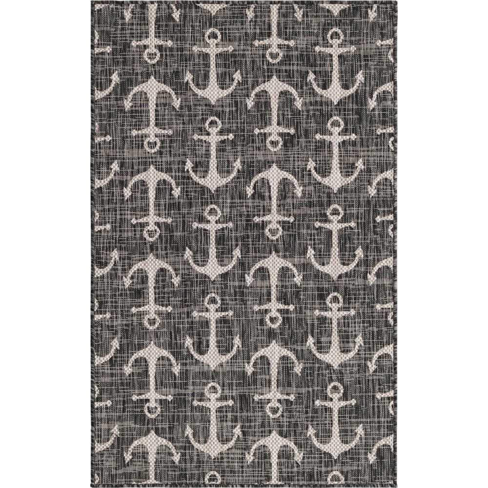 Rug Unique Loom Outdoor Coastal Charcoal Rectangular 3' 3 x 5' 3 Rug Unique Loom Outdoor Coastal Charcoal Rectangular 3' 3 x 5' 3