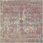 Rug Unique Loom Outdoor Botanical Red Square 6' 0 x 6' 0