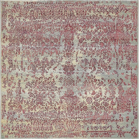 Rug Unique Loom Outdoor Botanical Red Square 6' 0 x 6' 0