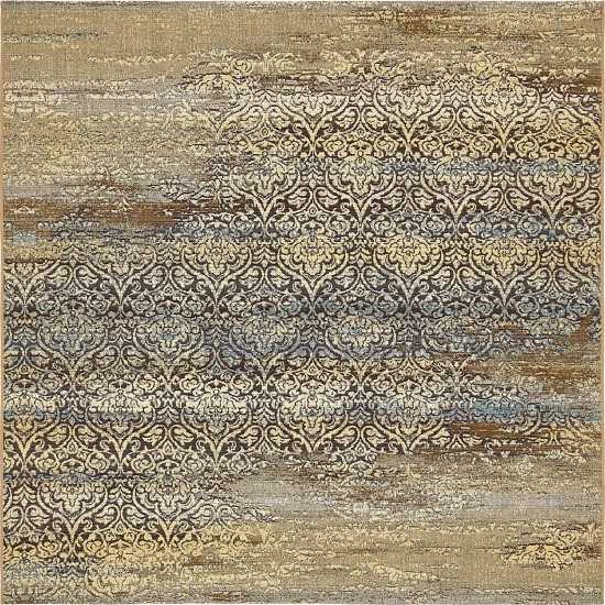 Rug Unique Loom Outdoor Botanical Beige Square 6' 0 x 6' 0