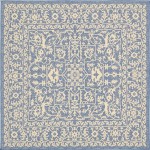 Rug Unique Loom Outdoor Botanical Navy Blue Square 6' 0 x 6' 0