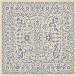 Rug Unique Loom Outdoor Botanical Beige/Blue Square 6' 0 x 6' 0