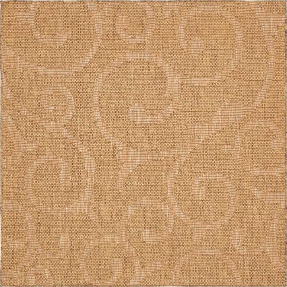 Rug Unique Loom Outdoor Botanical Brown Square 6' 0 x 6' 0 Rug Unique Loom Outdoor Botanical Brown Square 6' 0 x 6' 0
