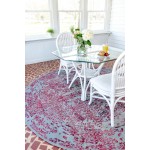 Rug Unique Loom Outdoor Botanical Red Round 8' 0 x 8' 0