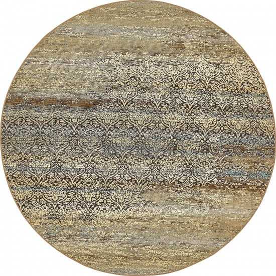 Rug Unique Loom Outdoor Botanical Beige Round 8' 0 x 8' 0