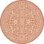 Rug Unique Loom Outdoor Botanical Terracotta Round 6' 0 x 6' 0