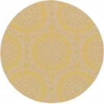 Rug Unique Loom Outdoor Botanical Yellow Round 6' 0 x 6' 0