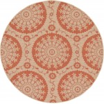 Rug Unique Loom Outdoor Botanical Terracotta Round 6' 0 x 6' 0
