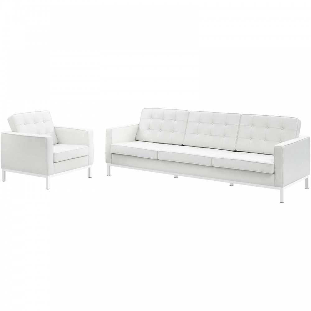 Loft 2 Piece Leather Sofa and Armchair Set Loft 2 Piece Leather Sofa and Armchair Set