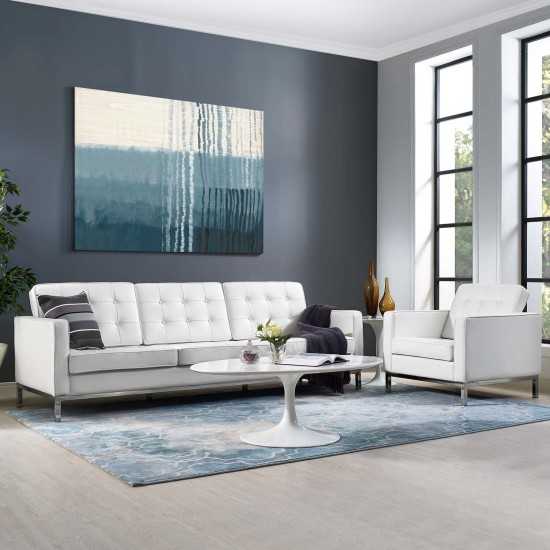 Loft 2 Piece Leather Sofa and Armchair Set