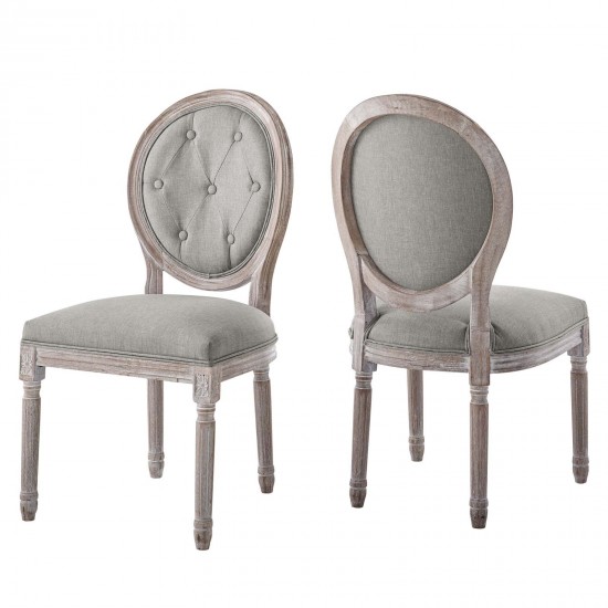 Arise Vintage French Upholstered Fabric Dining Side Chair Set of 2