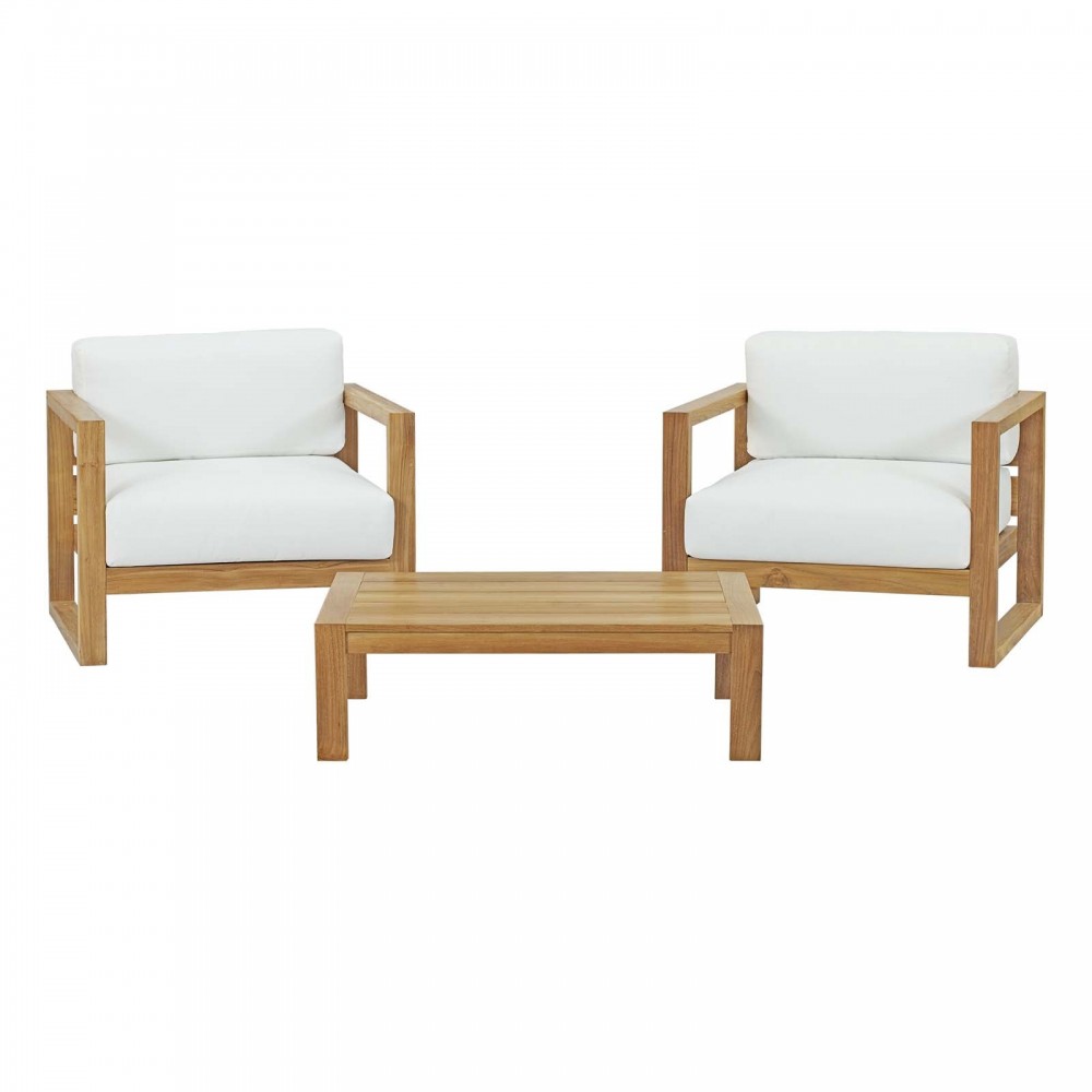 Upland 3 Piece Outdoor Patio Teak Set Upland 3 Piece Outdoor Patio Teak Set