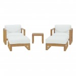 Upland 5 Piece Outdoor Patio Teak Set