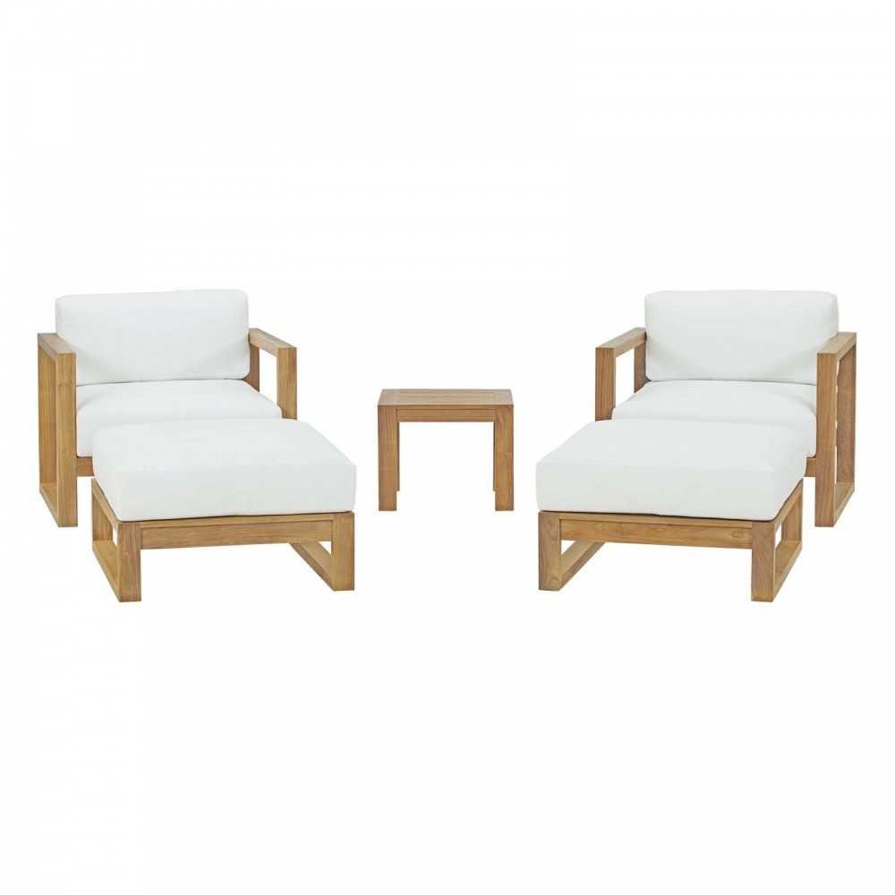 Upland 5 Piece Outdoor Patio Teak Set Upland 5 Piece Outdoor Patio Teak Set