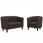 Prospect 2 Piece Upholstered Fabric Loveseat and Armchair Set