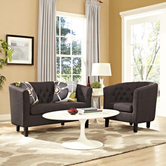 Prospect 2 Piece Upholstered Fabric Loveseat and Armchair Set