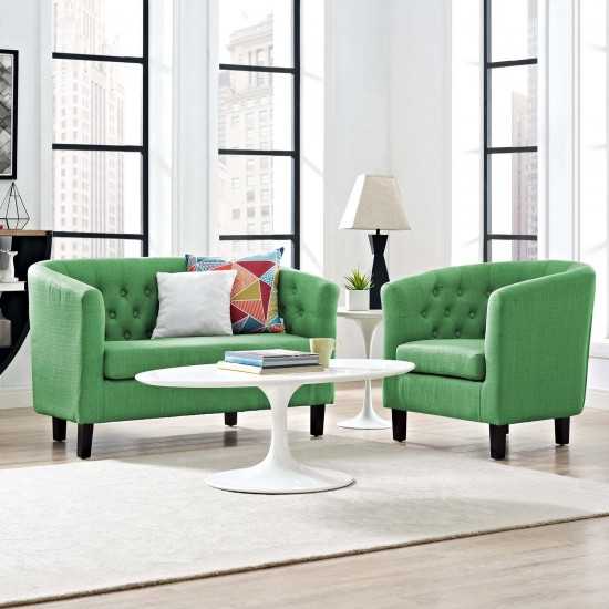 Prospect 2 Piece Upholstered Fabric Loveseat and Armchair Set