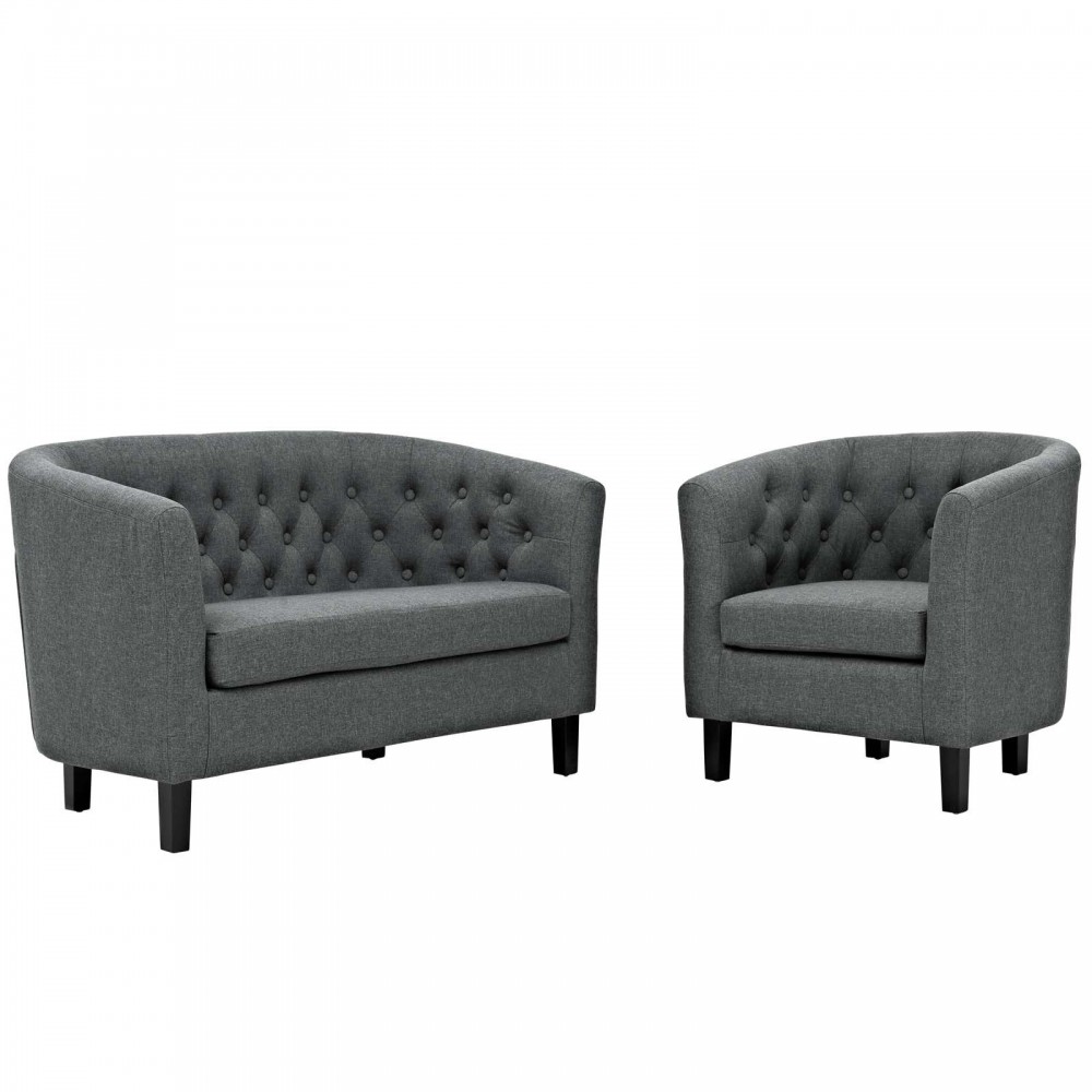 Prospect 2 Piece Upholstered Fabric Loveseat and Armchair Set