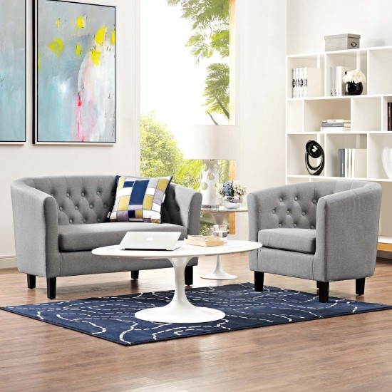 Prospect 2 Piece Upholstered Fabric Loveseat and Armchair Set