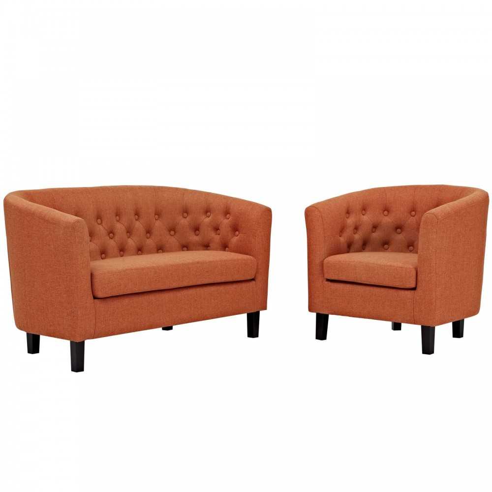 Prospect 2 Piece Upholstered Fabric Loveseat and Armchair Set