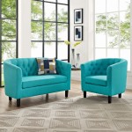 Prospect 2 Piece Upholstered Fabric Loveseat and Armchair Set