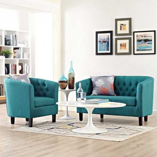 Prospect 2 Piece Upholstered Fabric Loveseat and Armchair Set