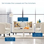 Prospect 3 Piece Upholstered Fabric Loveseat and Armchair Set