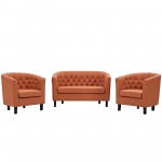 Prospect 3 Piece Upholstered Fabric Loveseat and Armchair Set