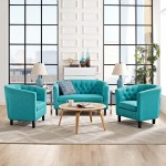 Prospect 3 Piece Upholstered Fabric Loveseat and Armchair Set