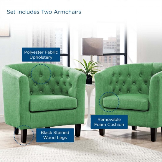 Prospect 2 Piece Upholstered Fabric Armchair Set