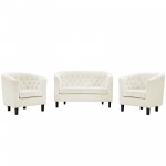 Prospect 3 Piece Performance Velvet Loveseat and Armchair Set