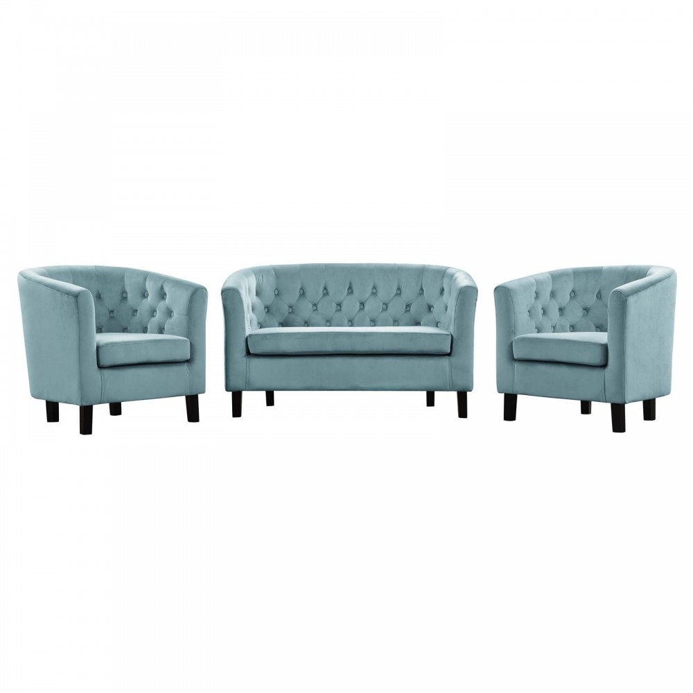 Prospect 3 Piece Performance Velvet Loveseat and Armchair Set Prospect 3 Piece Performance Velvet Loveseat and Armchair Set