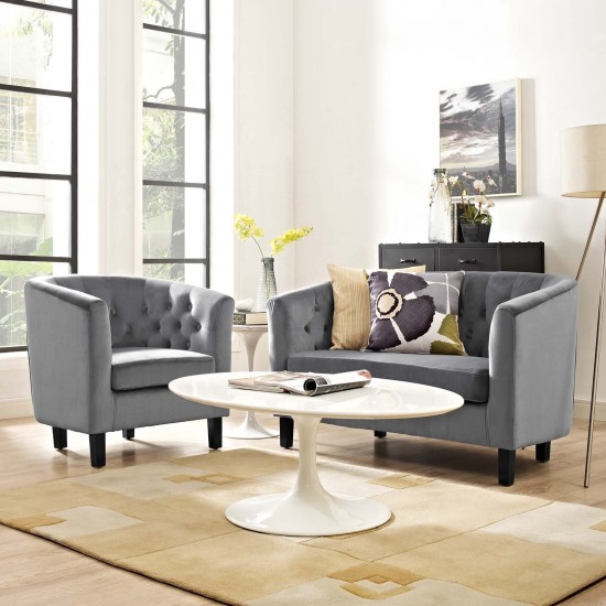 Prospect 2 Piece Performance Velvet Loveseat and Armchair Set