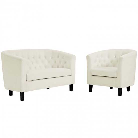 Prospect 2 Piece Performance Velvet Loveseat and Armchair Set