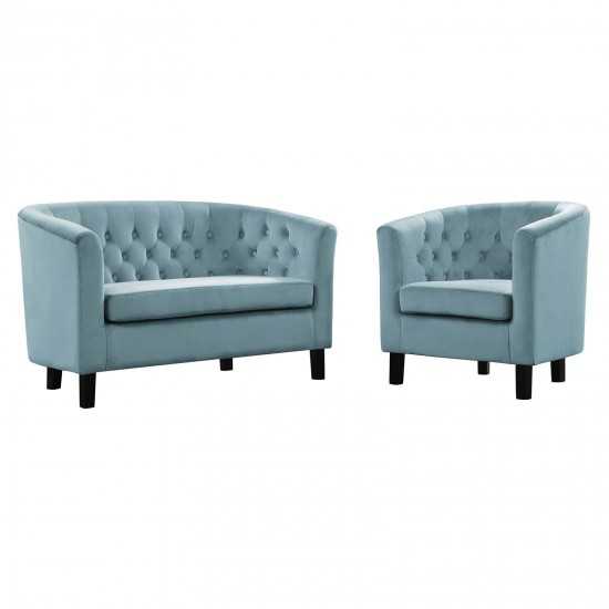 Prospect 2 Piece Performance Velvet Loveseat and Armchair Set